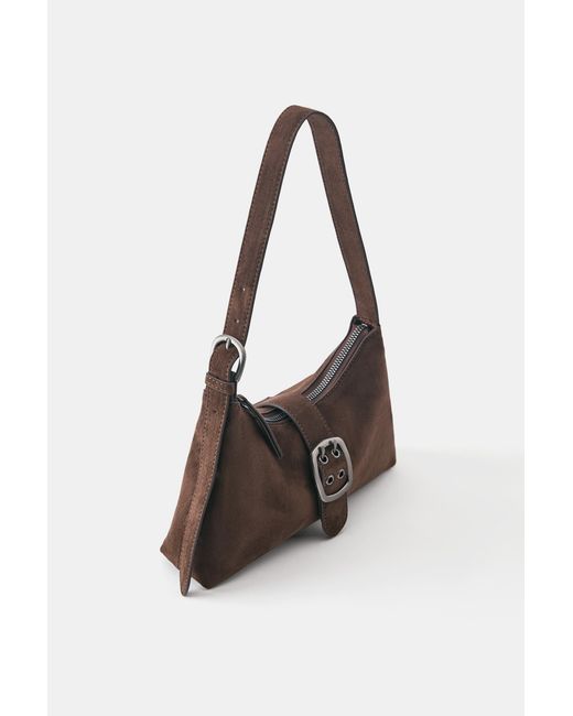 Pull&Bear Black Buckle Shoulder Bag