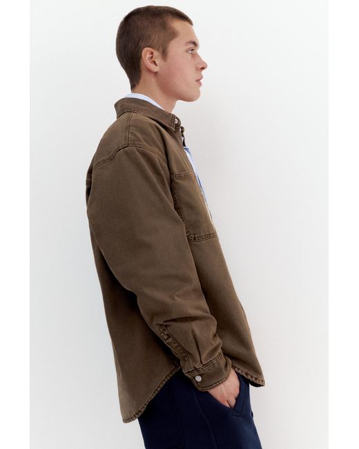 Pull&Bear Brown Pocket Overshirt for men