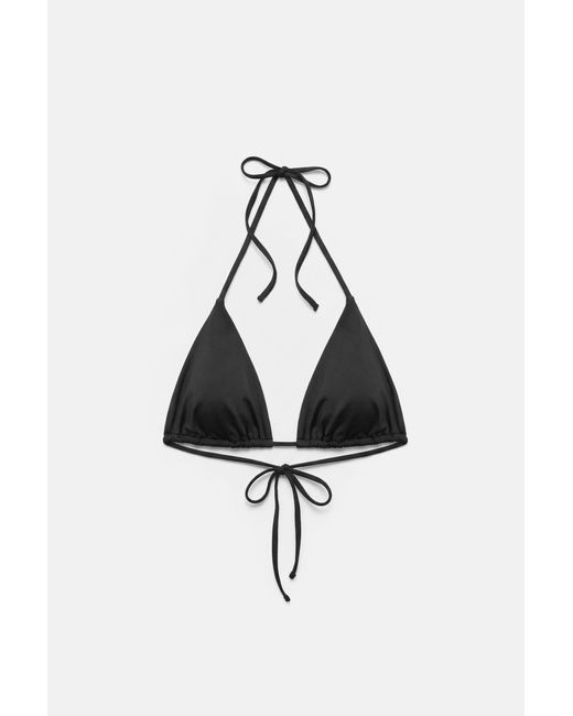 Pull&Bear Black Triangle Bikini Top