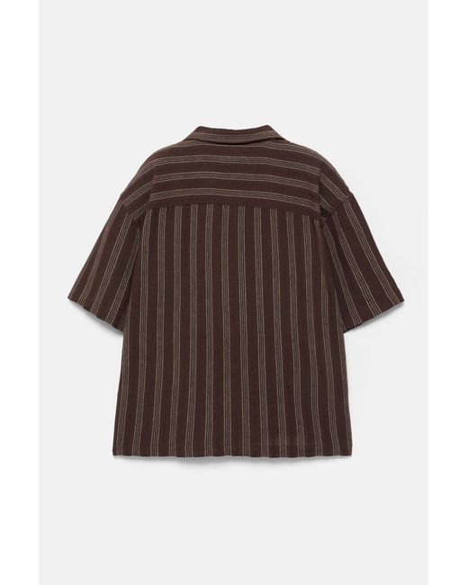 Pull&Bear Multicolor Striped Short Sleeve Shirt for men