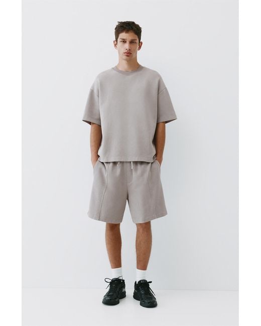 Pull&Bear Multicolor Interlock Jogger Bermuda Shorts for men