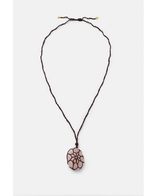 Pull&Bear Multicolor Macramé Stone Pendant