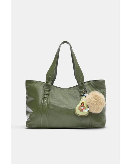 Pull&Bear Green Embellished Shopper Bag