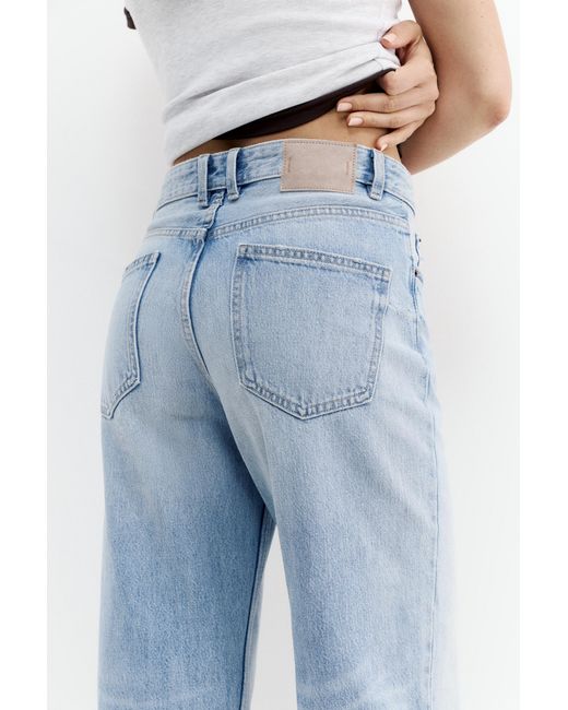 Pull&Bear Blue Boyfriend Ripped Jeans