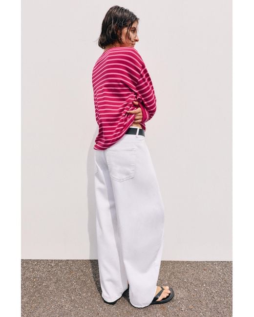 Pull&Bear Pink Oversize Long Sleeve T-Shirt