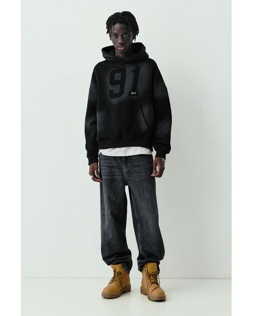 Pull&Bear Black Stwd 91 Hoodie for men
