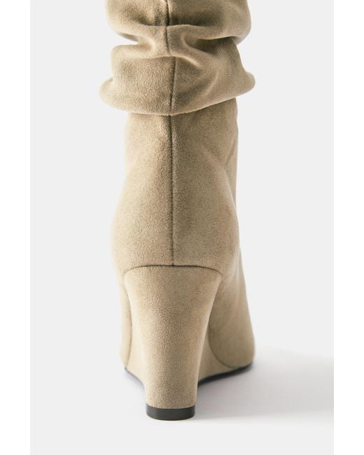 Pull&Bear Natural Wedge Ankle Boots