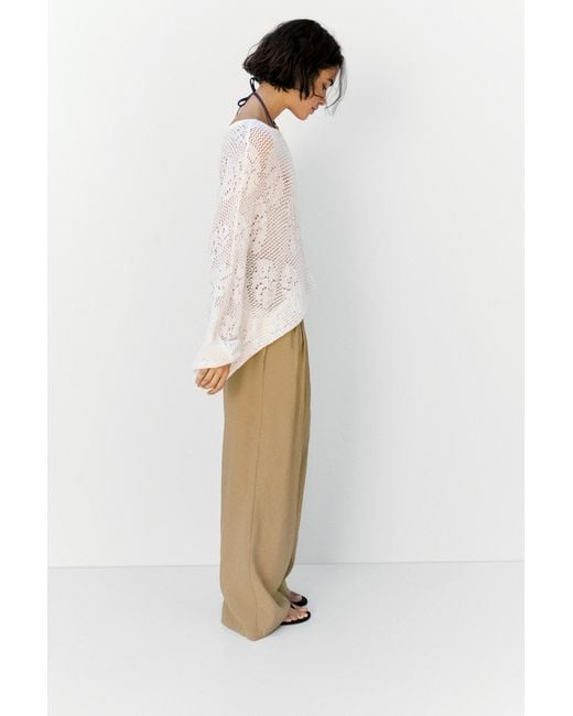 Pull&Bear Multicolor Wide-Leg Darted Trousers