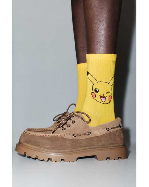 Pull&Bear Yellow Pokémon Pikachu Socks for men