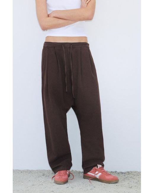 Pull&Bear Brown Drawstring Sarouel Baggy Trousers