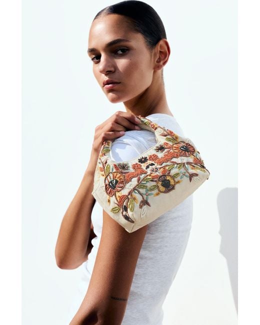 Pull&Bear Blue Beaded Handbag