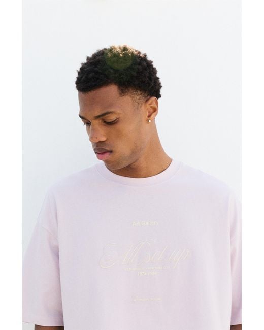 Pull&Bear Pink Relaxed Williamsburg Graphic T-Shirt for men