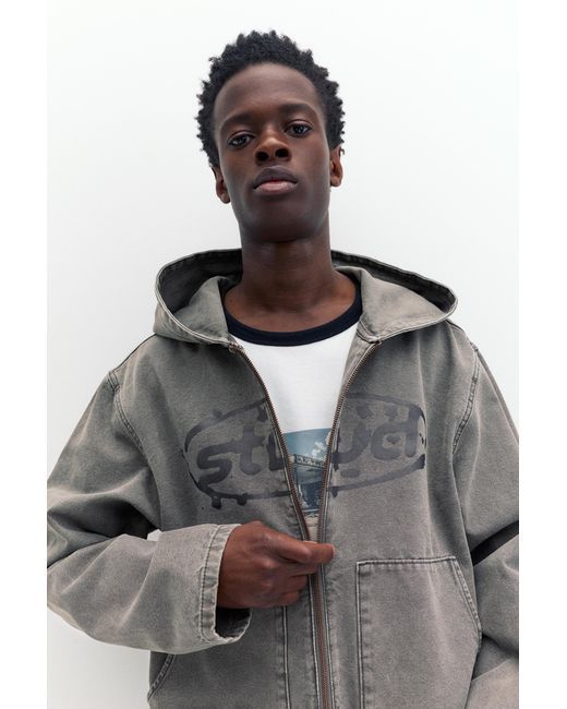 Pull&Bear Gray Stwd Hooded Jacket for men
