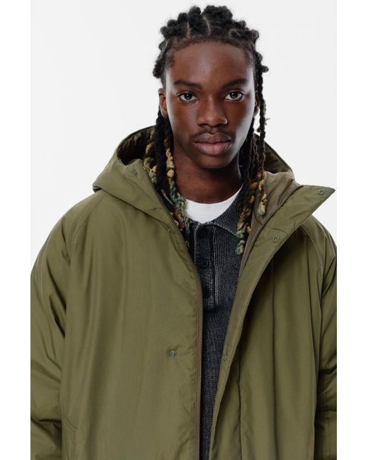 Pull&Bear Gesteppter Regenmantel Mit Kapuze in Green für Herren