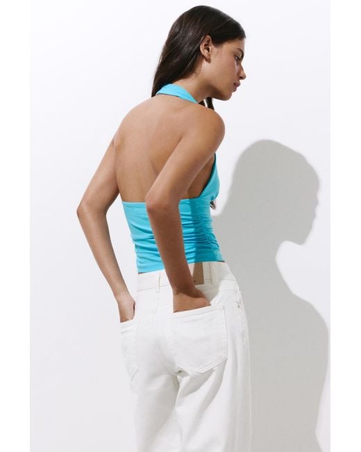 Pull&Bear Haltertop Met Studs in het Blue