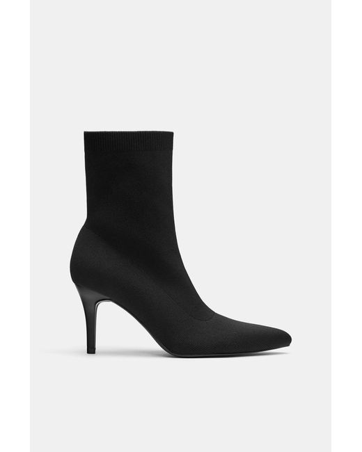 Pull&Bear Stretch Enkellaarsjes Met Hak in het Black