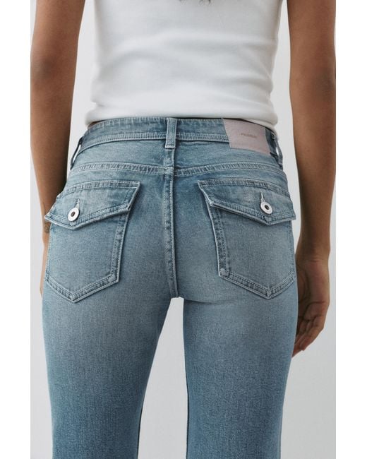 Pull&Bear Blue Low-Rise Boot-Cut Jeans