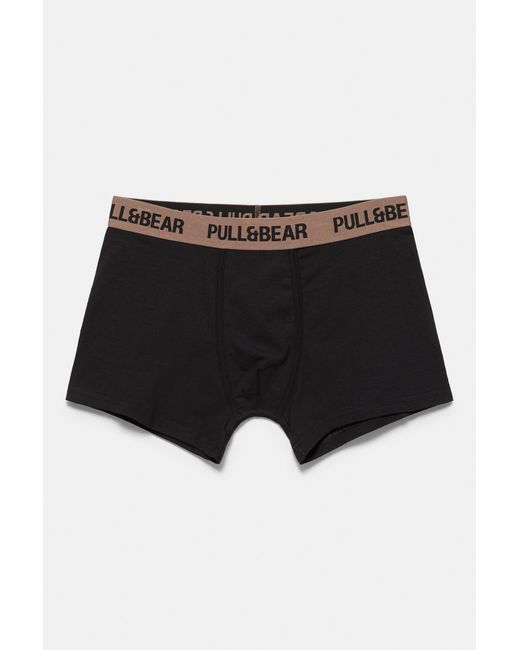 Pull&Bear Black 3-Pack Of Boxers With Logo for men