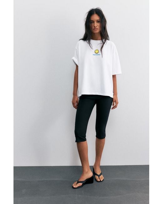 Pull&Bear Gray Smiley Yin Yang T-Shirt