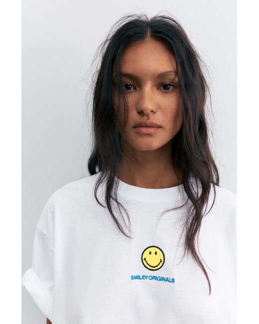 Pull&Bear Gray Smiley Yin Yang T-Shirt