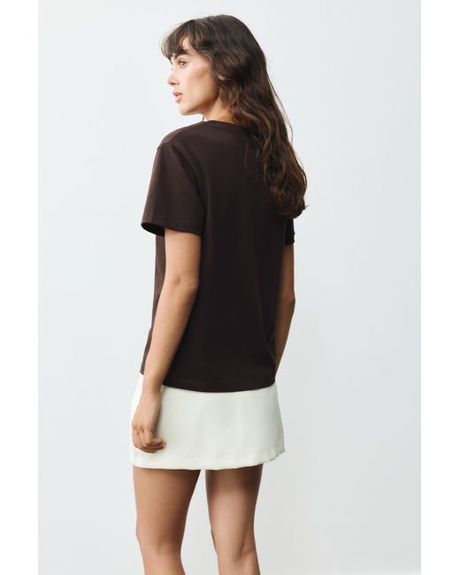 Pull&Bear Brown Short Sleeve T-Shirt 100% Cotton