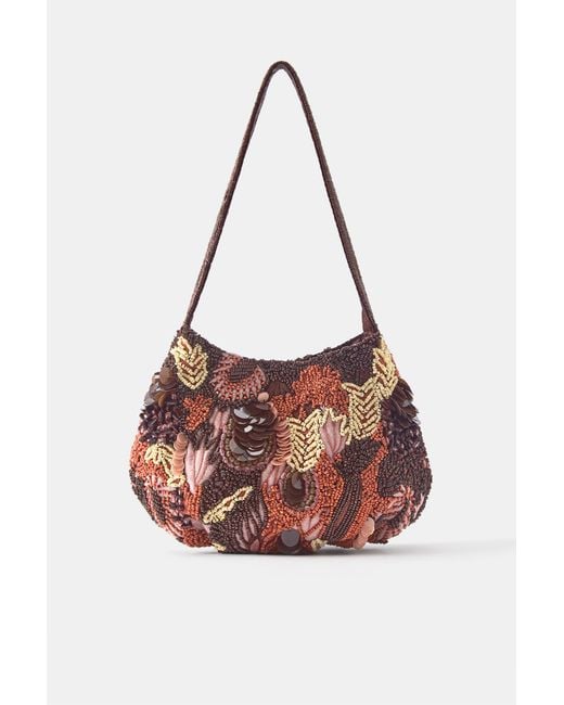 Pull&Bear White Schultertasche Mit Perlen