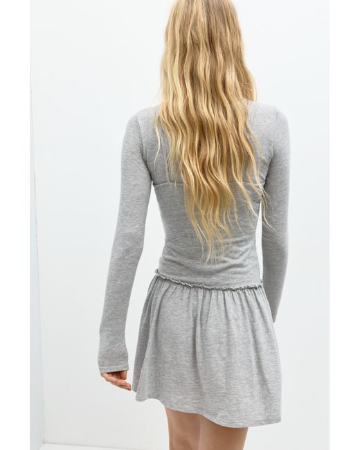 Pull&Bear Gray Double Short Dress