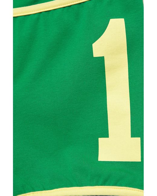 Pull&Bear Green Brazil Graphic Ribbed Mini Shorts