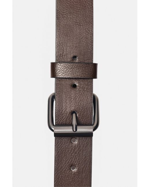 Pull&Bear Brown Leather Effect Belt for men