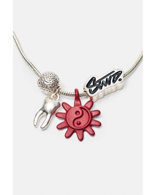 Pull&Bear Multicolor Stwd Double Chain Necklace for men