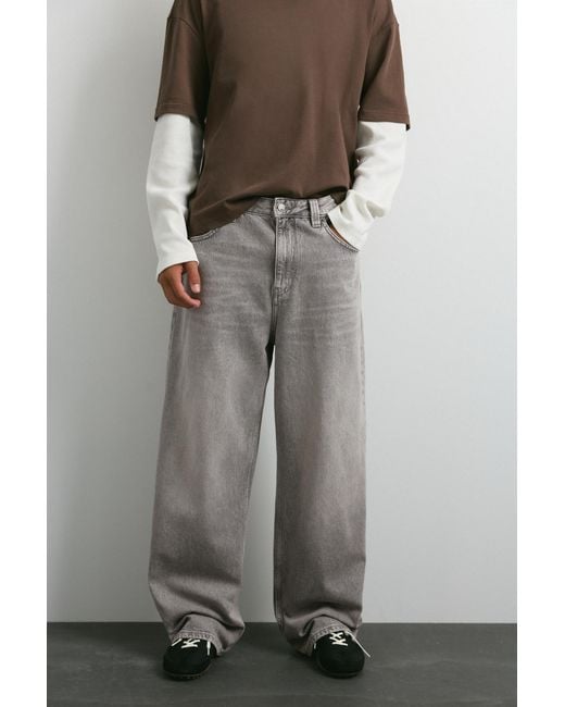 Pull&Bear Relaxed Baggy Jeans in het Gray voor heren