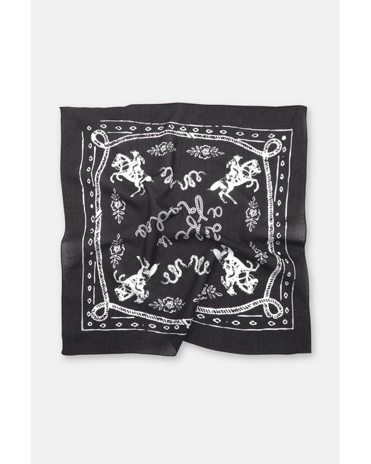 Pull&Bear Black Rodeo Bandana Scarf for men