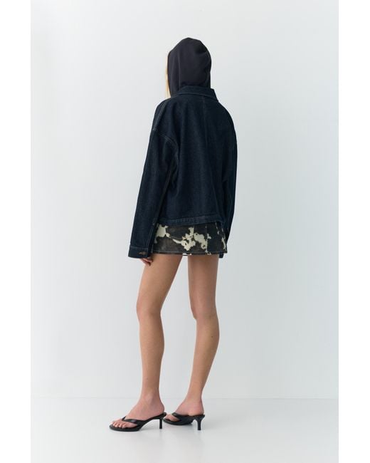 Pull&Bear Boxy Fit Denim Overshirt in het Blue