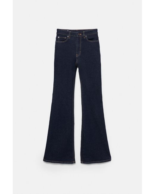 Pull&Bear Blue High-Waist Flared Jeans