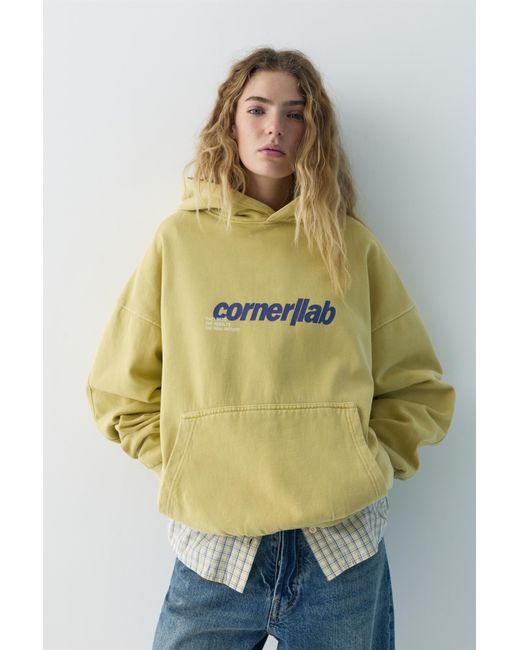 Pull&Bear Green Graphic Hoodie