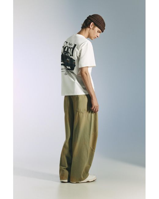Pull&Bear White Ford T-Shirt for men