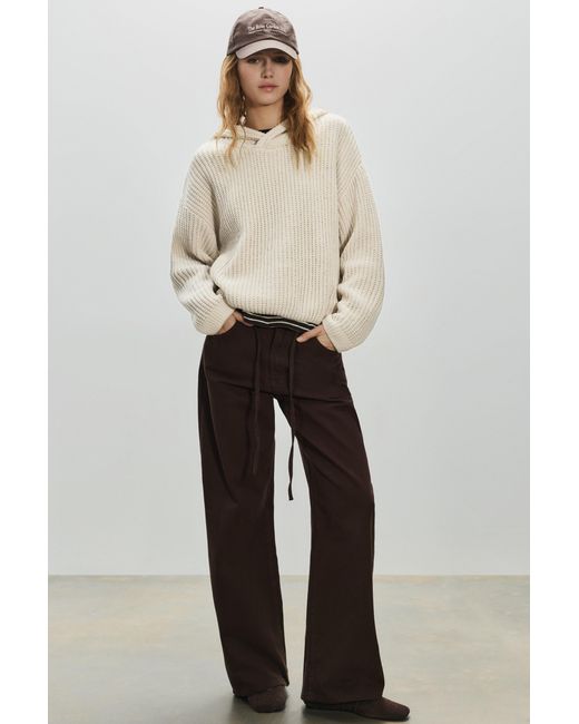 Pull&Bear Natural Chenille Hooded Sweater