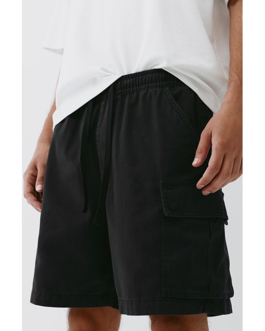 Pull&Bear Black Cargo Bermuda Shorts for men