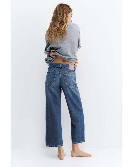 Pull&Bear Blue Low-Rise Culottes Jeans