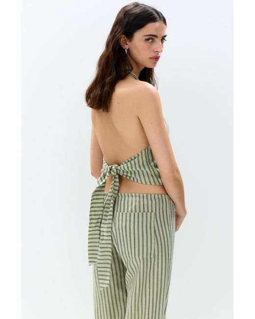 Top Rustique À Rayures Pull&Bear en coloris Green