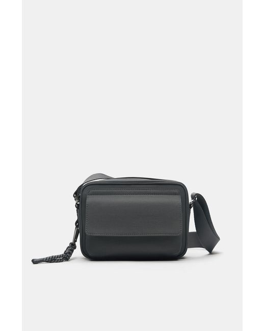 Pull&Bear Black Embellished Crossbody Bag for men