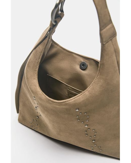 Borsa Shopper Con Borchie di Pull&Bear in Natural
