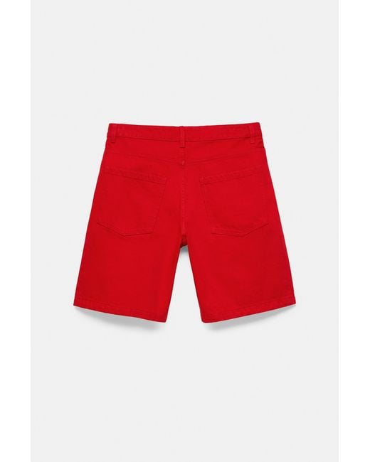 Pull&Bear Gray Baggy Denim Bermuda Shorts for men