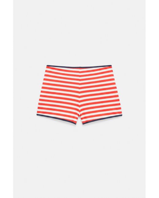 Pull&Bear Gestreepte Rib Short in het Orange