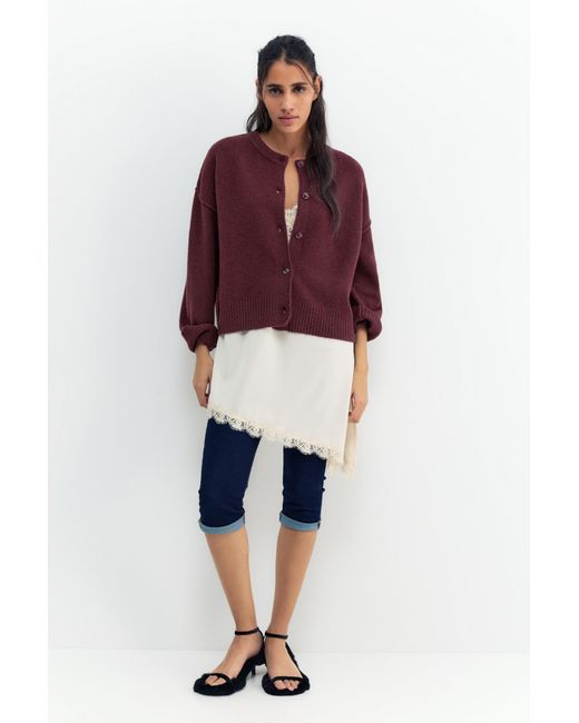 Pull&Bear Purple Soft Knit Cardigan