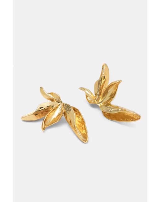 Pull&Bear Metallic Flower Earrings