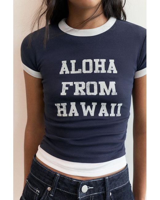 Pull&Bear Blue Lilo & Stitch Regular Fit T-Shirt