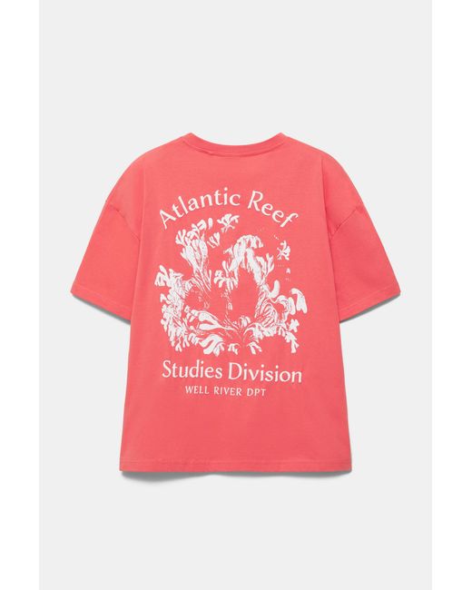 Pull&Bear T-Shirt Atlantic Reef in het Red voor heren