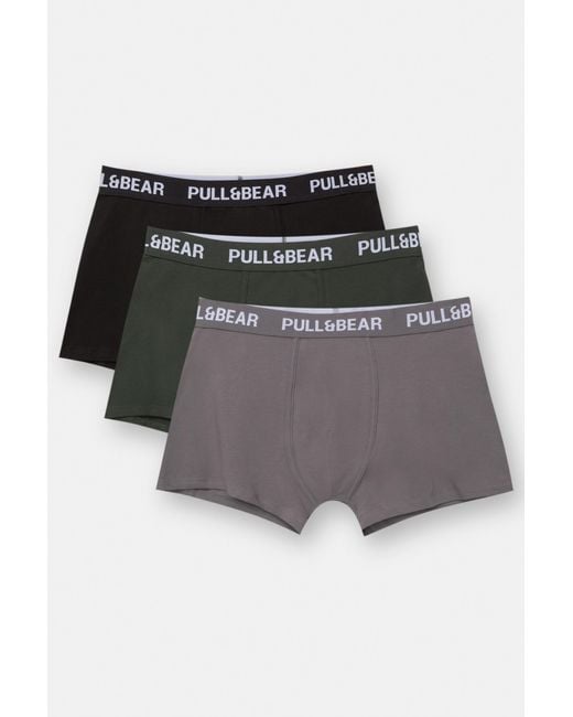 Pull&Bear Gray Pack Of Boxers for men