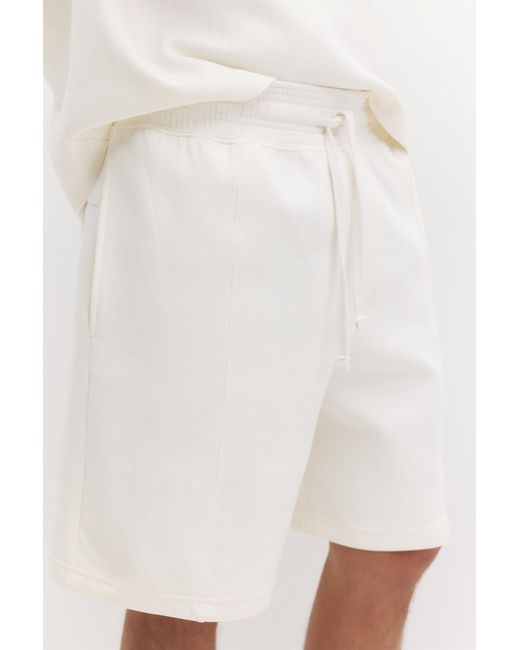 Pull&Bear White Interlock Jogger Bermuda Shorts for men